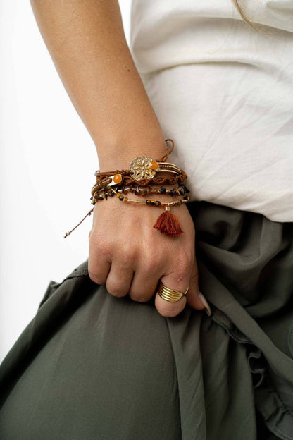 Carson Charmed Bracelet Set - Rust: Rust / OS
